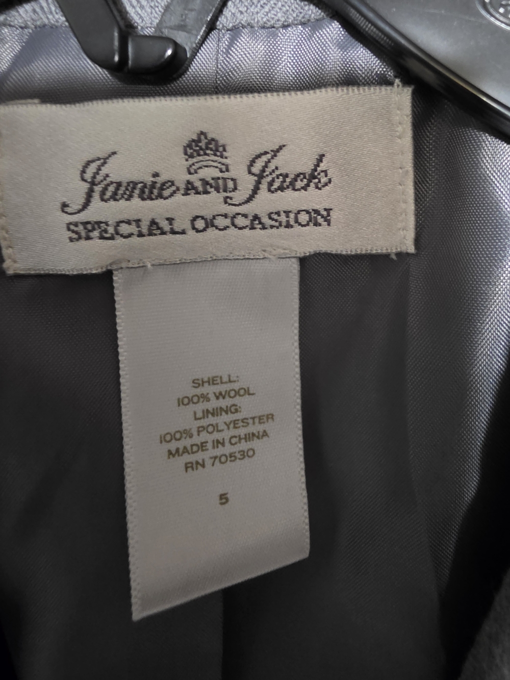 Janie and Jack Boys' Light Gray Suit Jacket & Pants - Picture 2 of 9